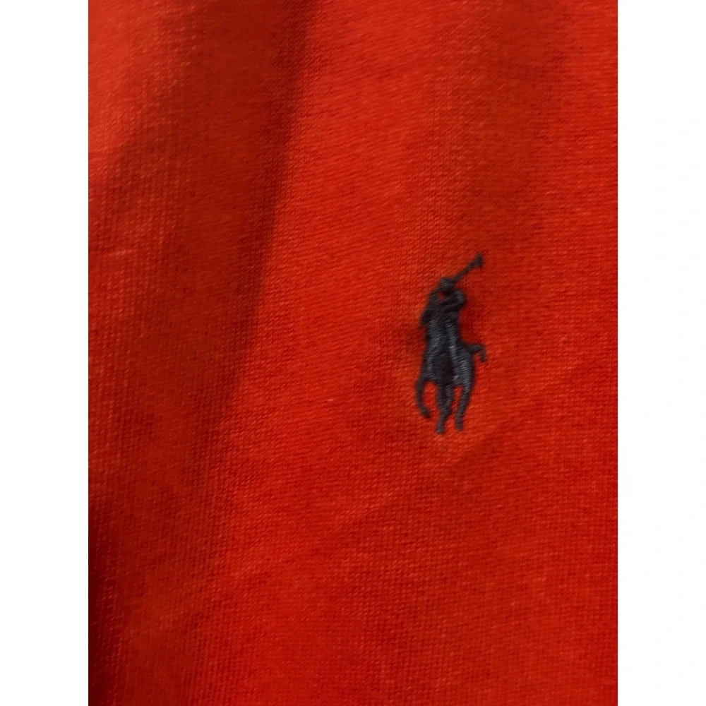Vintage Y2K Polo Ralph Lauren Men's Large Red Full Zip Hoodie ‎ Blue Pony Logo